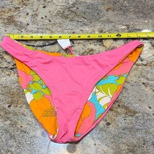 Trina Turk Pink Floral Bikini Top and Bottom. Top size 6 and bottom size 8.